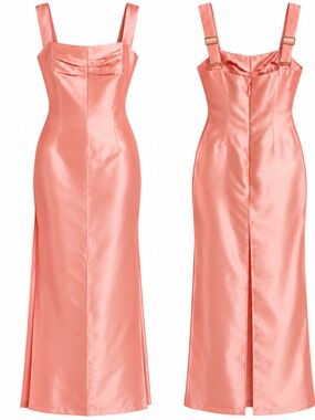 Andrea Iyamah Vasi Peach Satin Maxi Dress NWT Size L